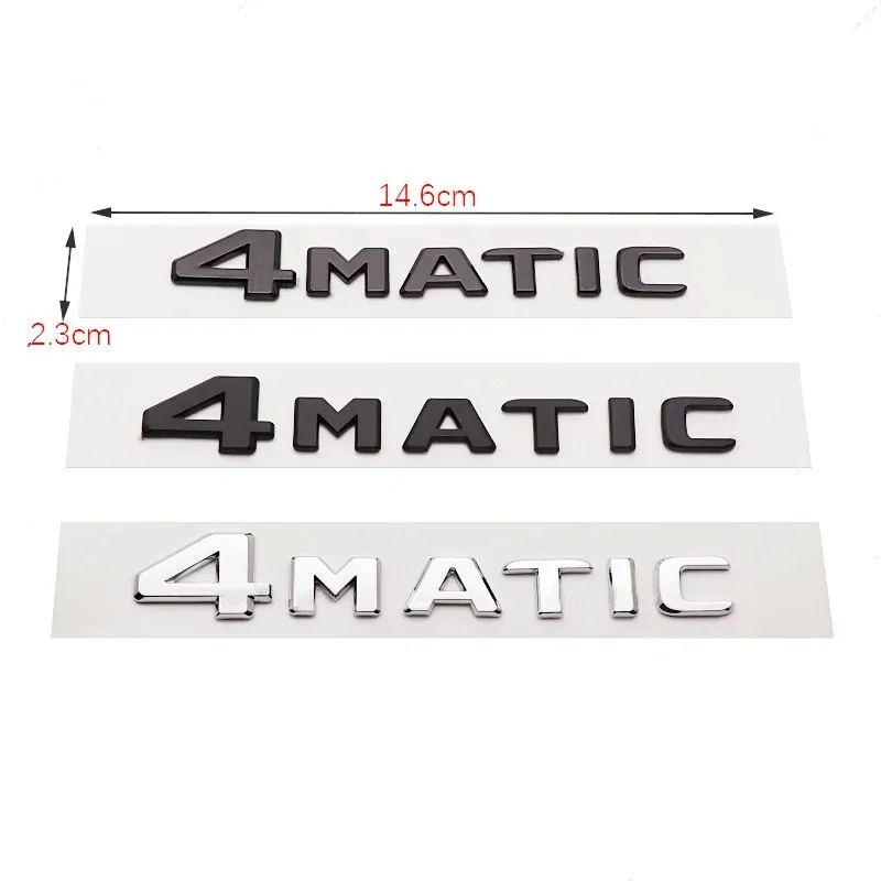 3D ABS Car Rear Trunk 4Matic Letters Emblem Badge Stickers for Mercedes Benz W246 W204 W205 W212 W213 R350 GLA GLC GLK 300 3d stickers 3d wall stickers cartoon nail stickers bank card stickers anime motion stickers