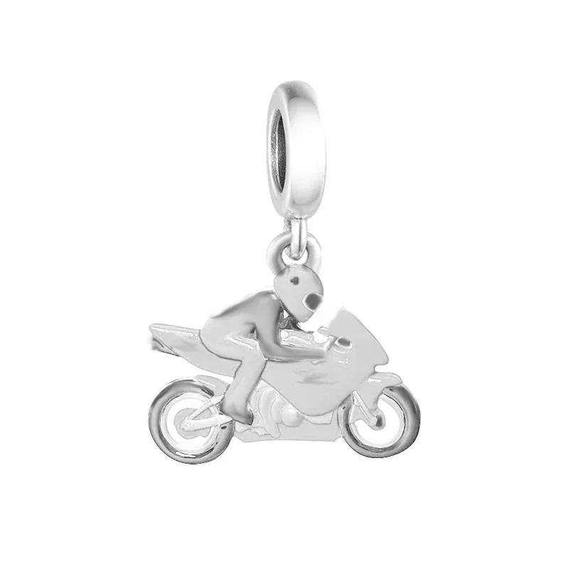 Fit Pan Charm Bracelet 925 Sterling Silver Race Car Dirt Bike Motorbike Scooter Bead Women Berloque DIY