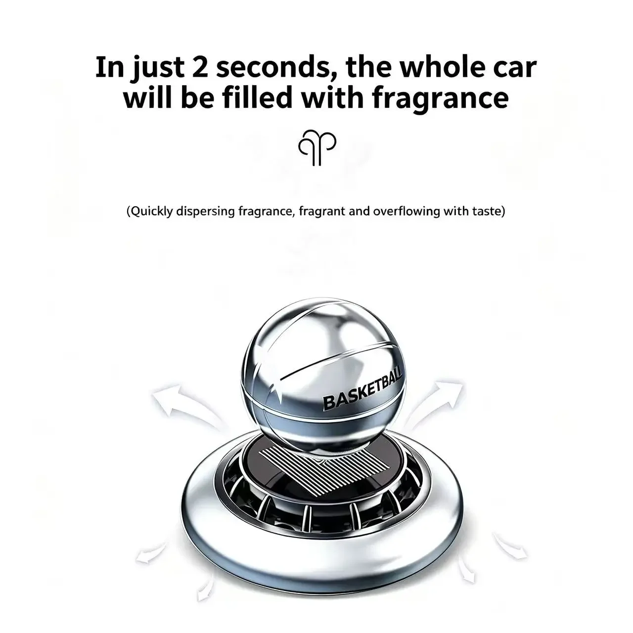 Diffusore di Aromi per Auto a Energia Solare con Rotazione Automatica a Forma di Pallone da Basket, Rimuovi Formaldeide, Profumo Duraturo e Delicato - immagine 4