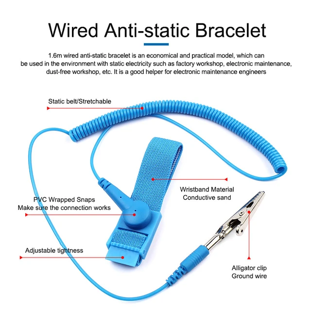 ESD Wrist Strap Anti-Static Bracelet with Wire Industrial Use Wireless -  China ESD Wrist Strap, Anti-Static Cleanroom Wrist | Made-in-China.com