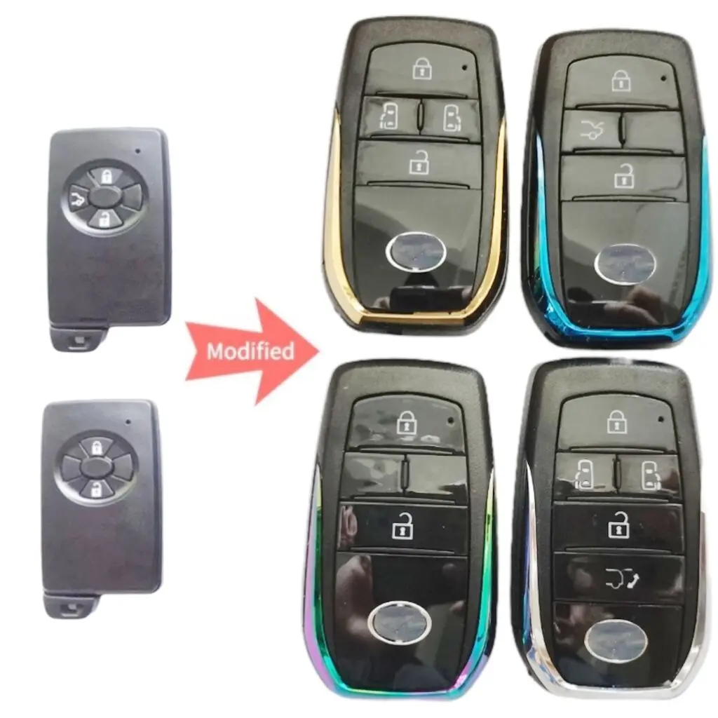 2/3/4/5Button modified Smart Card Remote Car Key Shell Case Fob For Toyota Alphard Estima Vellfire With Uncut Blade