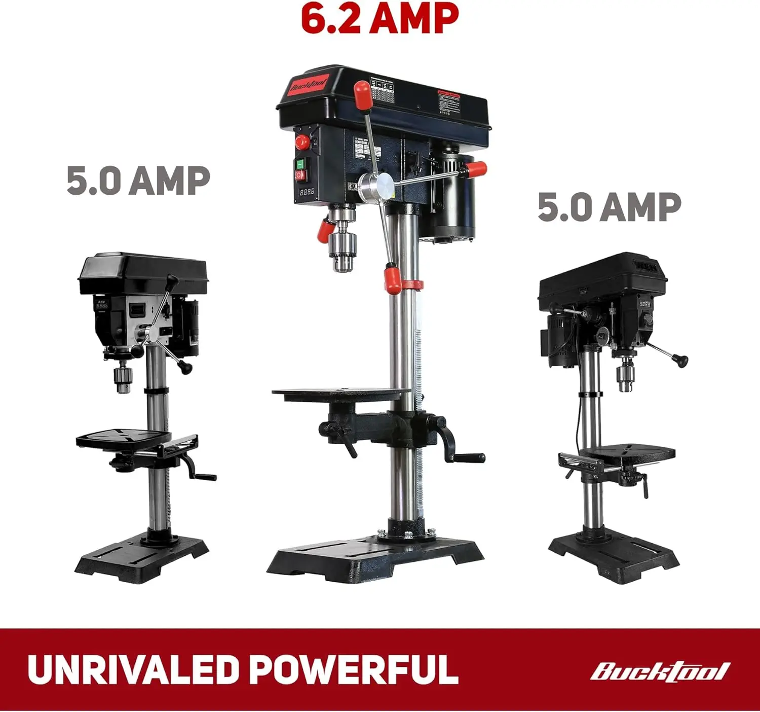 12 INCH 6.2A Professional Bench Drill Press 3/4HP Powerful Benchtop Drill Press Variable Speed with IIIA Laser