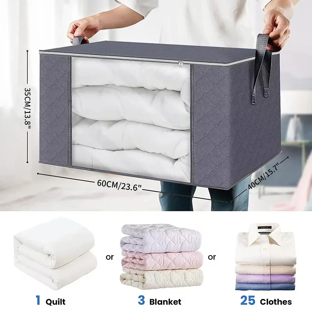 Large Capacity Clothes Storage Bag Foldable Blanket Storage Containers for Organizing Bedroom Closet 3