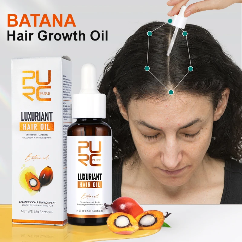 PURC Batana Hair Growth Oil Hair Loss Treatment Strengthening Roots Growth Products for Men Women Care 50ml