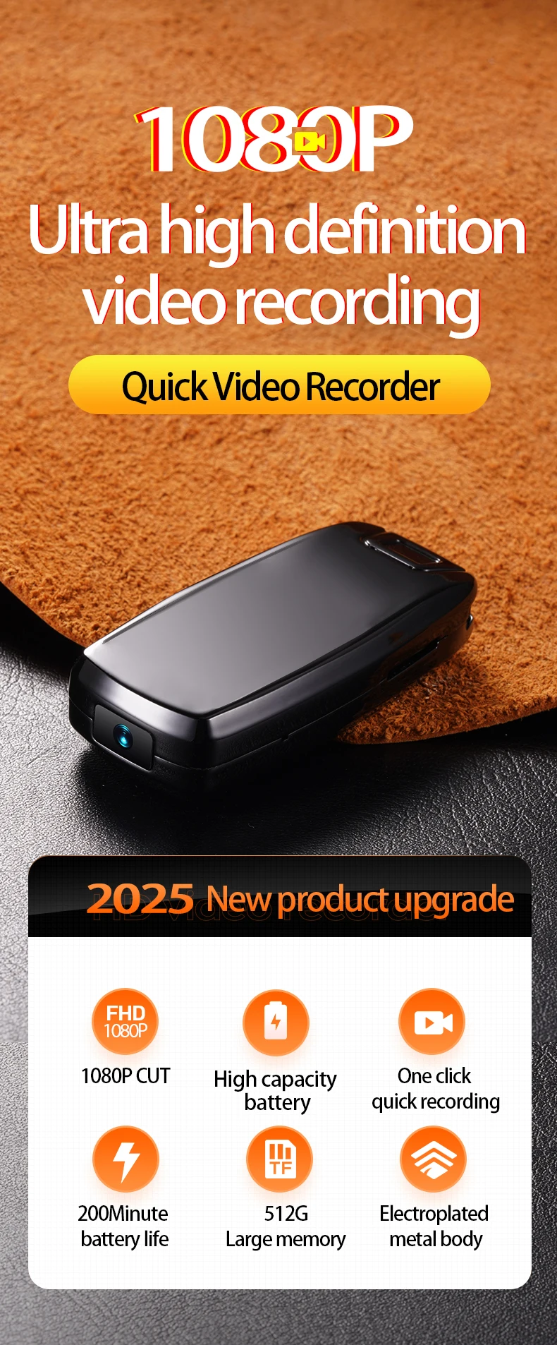 vedere frontală mini cameră ascunsă