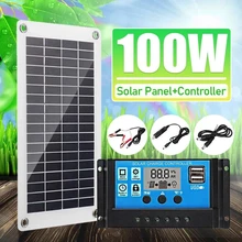 

100W Solar Panel Kit 12V Solar Panel Battery Charger Controller Dual USB Solar Plate 30A Solar Cell Controller For Caravan Boat