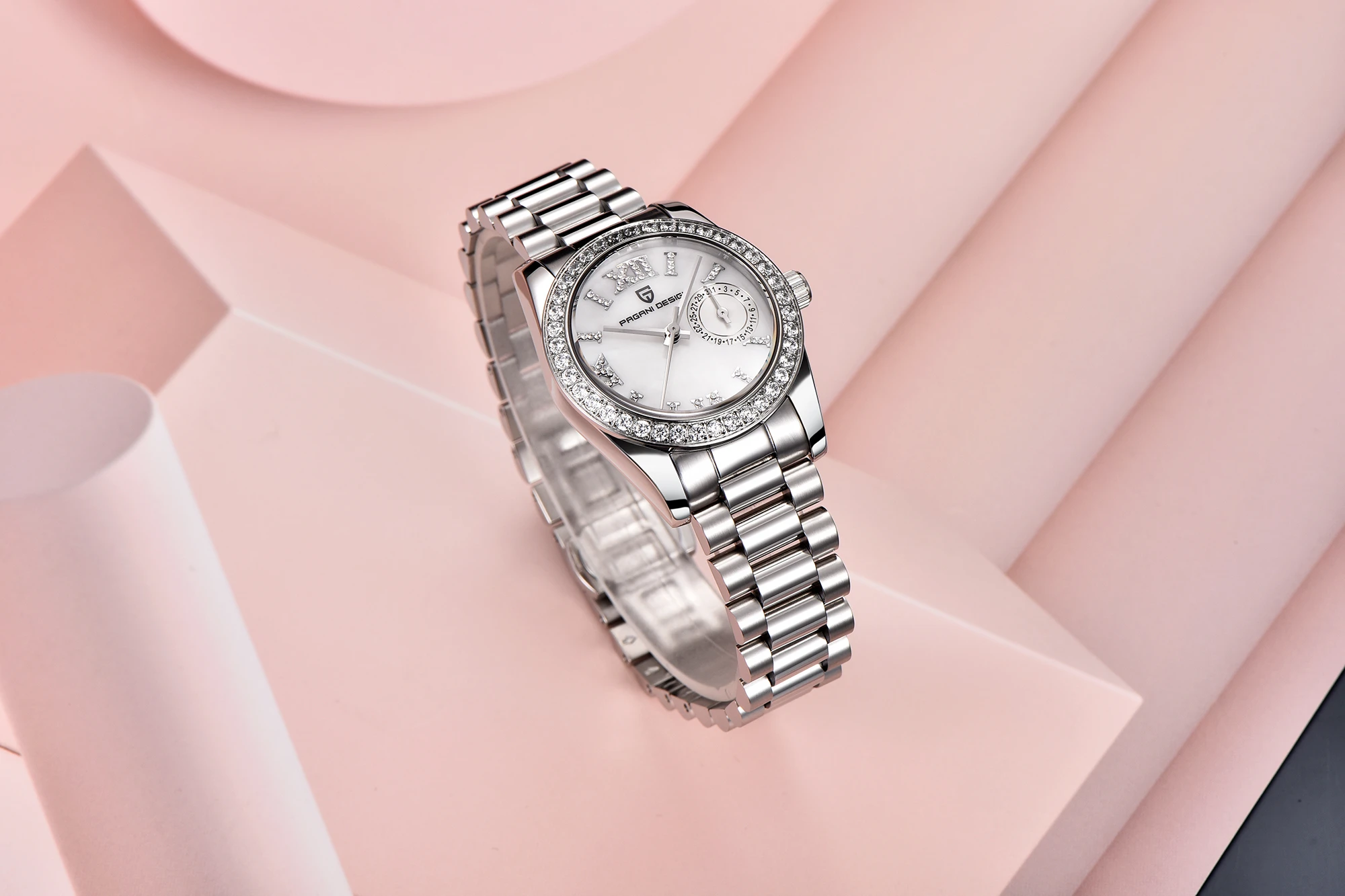 Stylish Pagani Design women’s watch with sapphire glass and stainless steel strap