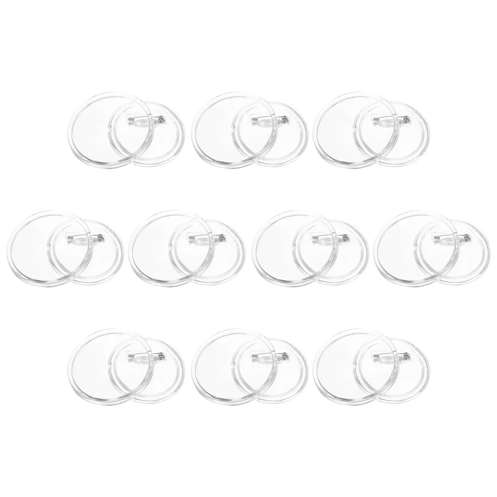 10Pcs 아크릴 사진 버튼 금속 핀이있는 빈 배지 쉘 의류 모자 자켓 광고 프로모션을위한 DIY 공예 키트