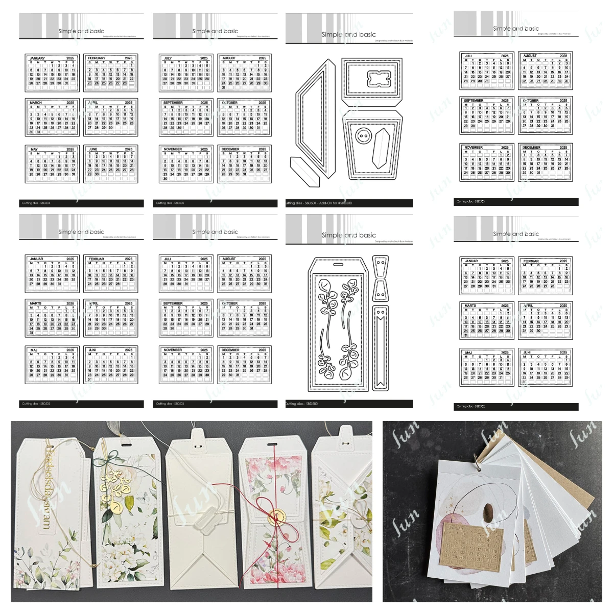 Jan-Dec Calendars Tags Metal Cutting Dies Scrapbook Diary Decoration Embossing Cut Die Template DIY Paper Cards