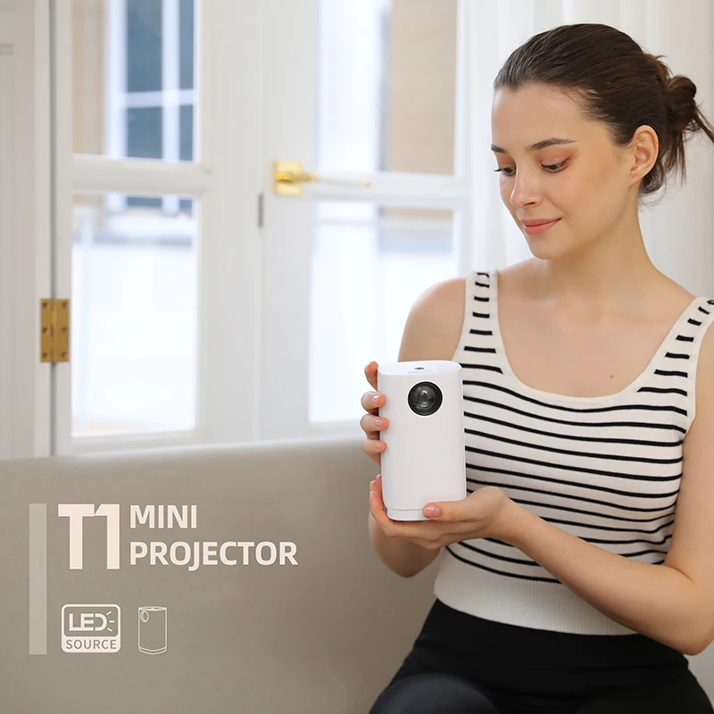 T1 Mini Projector 480*360 Support 1080P 1000:1 Contrast USB For Phone Smartphone Home Theater Kids Gift
