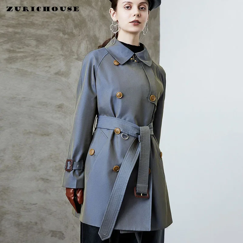 

High-end Classic Mid-length Women's Trench Coat 2024 New British Style Double Breasted Belted Waterproof Dust Windbreaker Coat
