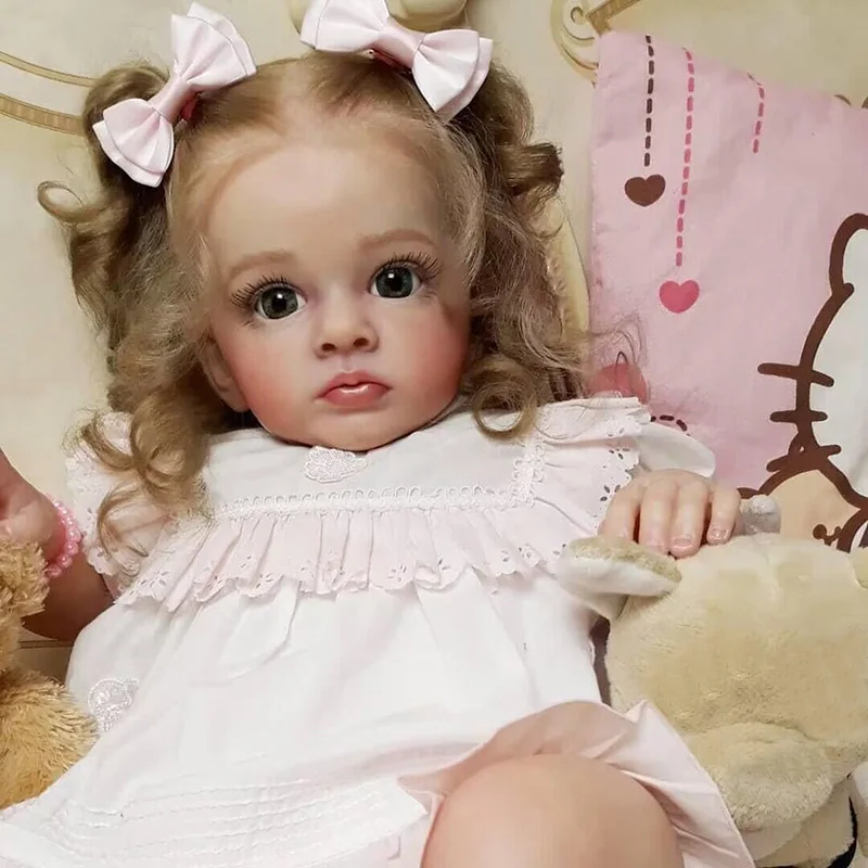 NPK 60CM Reborn Baby Tutti Toddler Girl with Genesis Paint High Quality 3D Skin Multiple Layers Painting Visible Vein