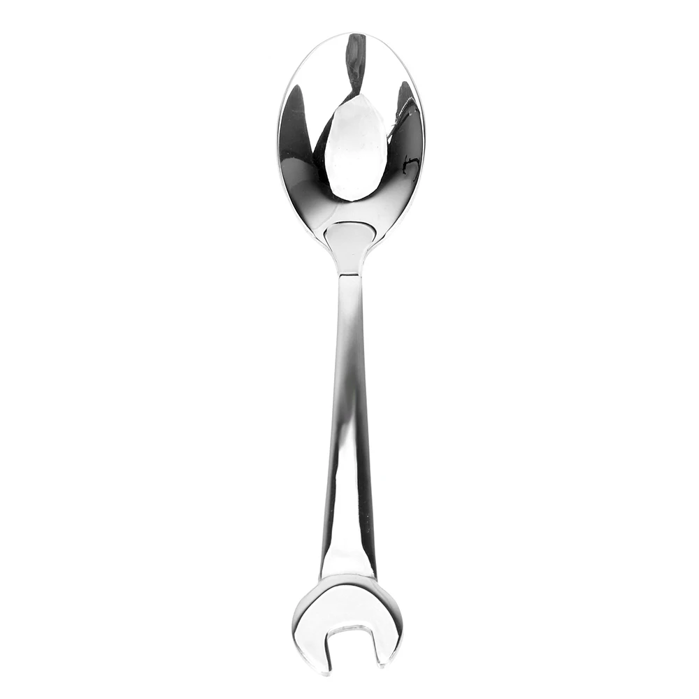 Portable Cutlery Wrench Spoon Fork Spanner Shape Stainless Steel Camping Kitchen Tools