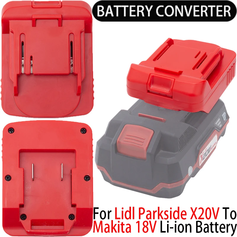 For Makita 18V Li-Ion Tool Convers To for Lidl Parkside X20V Li-Ion Battery Adapter Power Tool Accessory(Without Battery)