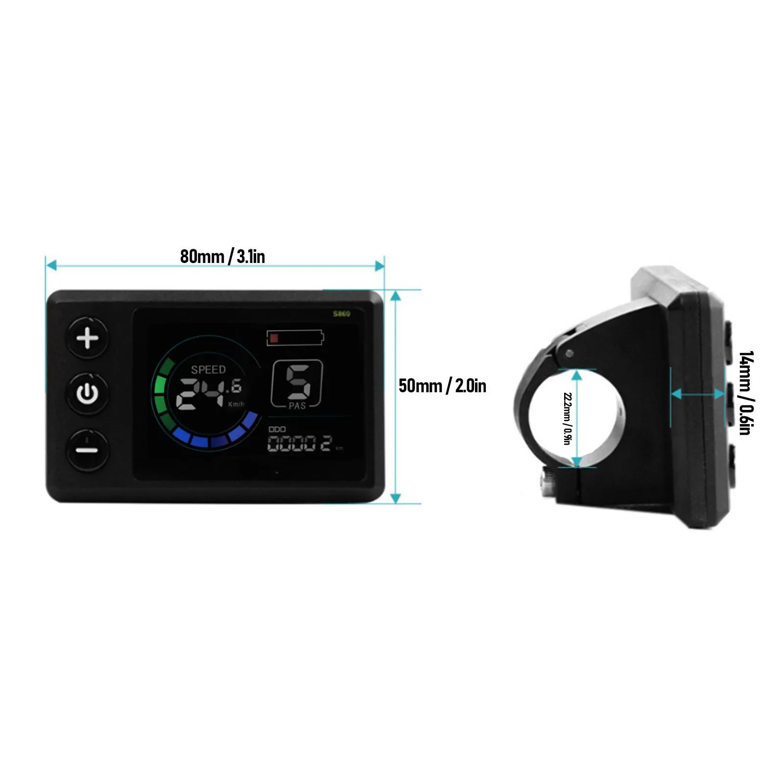 전기 LCD 디스플레이 미터 S869 DC 24V 36V 48V LCD 디스플레이 화면 제어판(전기 자전거 스쿠터용 SM 플러그 포함)