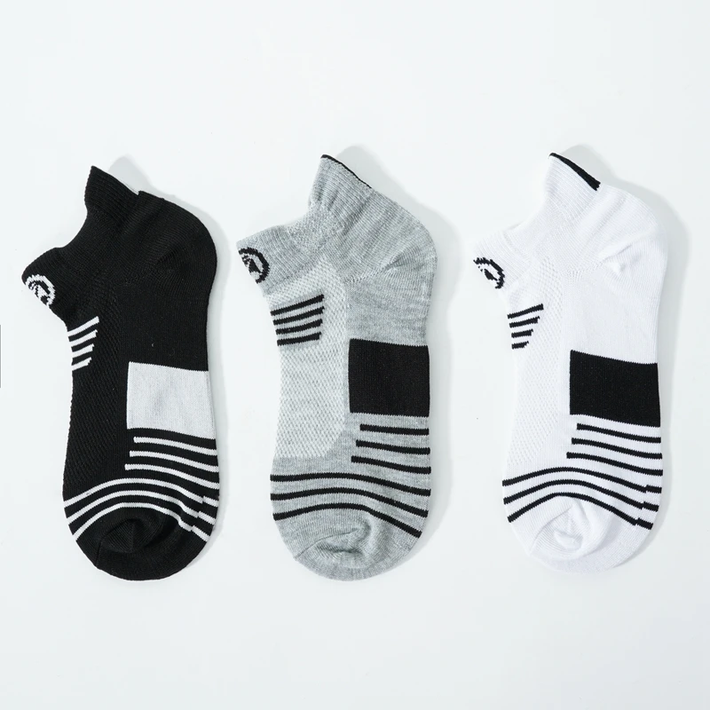 Chaussettes de sport en coton pour hommes, 5 paires/lot, haute qualité, cheville, respirantes, douces et confortables, courtes, à la mode, quatre saisons, 4 Styles_voghion.com