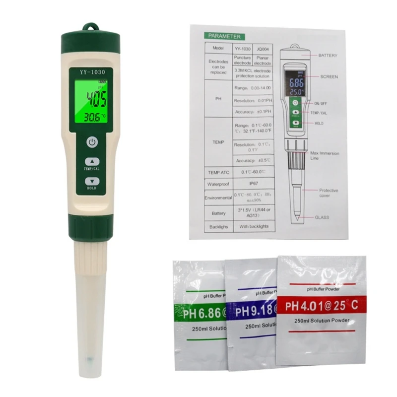 

PH Pen Waterproof Pocket Tester, Easy Calibration, Sensitive Probe for Improved Accuracy Durability with Temperature