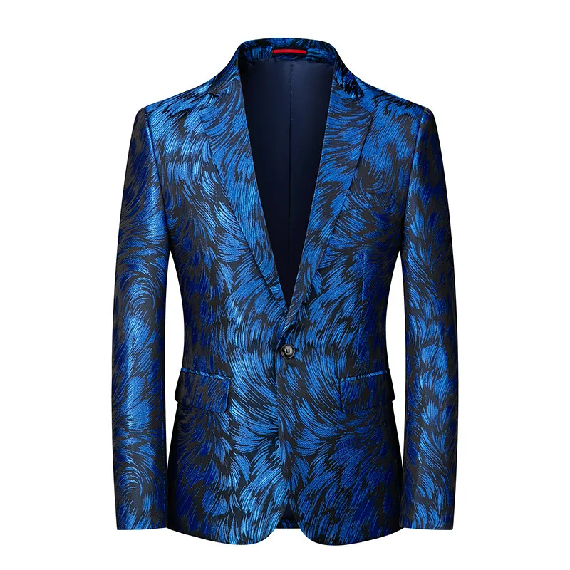 

Spring and Autumn Season New Men's Suit Dress 601 Host, Emcee, Wedding Groomsman, Jacquard Single Suit Jacket