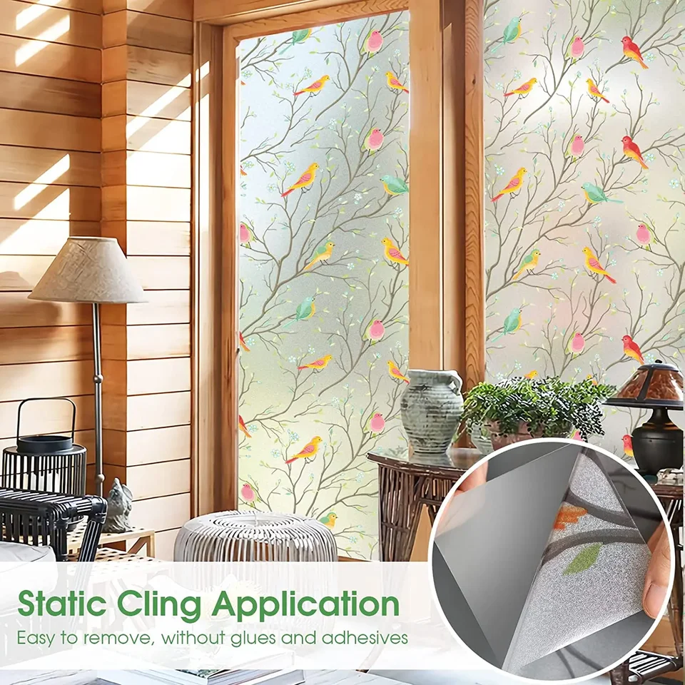 Pellicola per vetri privacy, adesivo in vetro colorato, adesivo elettrostatico 3D, decorazione per finestre con parasole-45*200CM | Leroy Merlin
