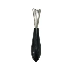 Dual - Purpose Hairbrush Cleaning Tool with Ergonomic Handle (Black)