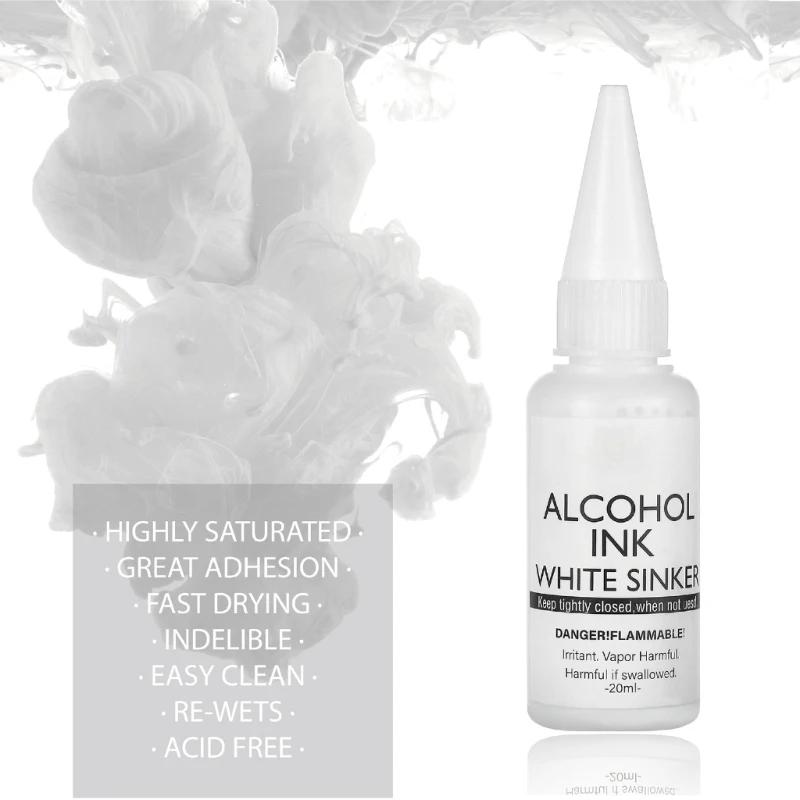 E0BF 4Pcs White  Ink for Epoxy Resin, Tumbler Making,Alcohol-Based Resin Ink