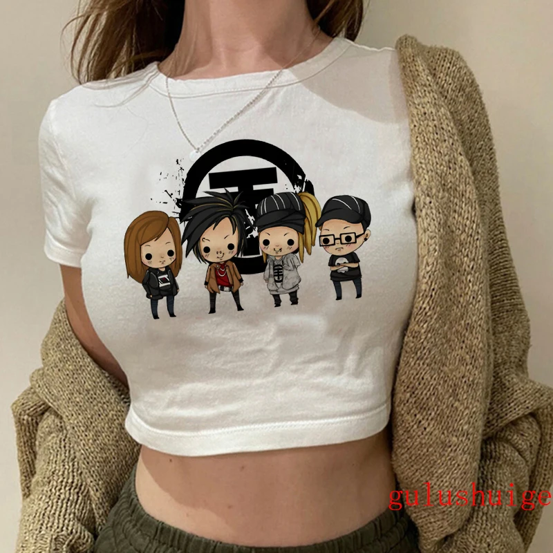 Gothic Punk Style Tokio Hotel T-shirt Crop Top Vest T Shirt Tank Top Fashion Women Cropped Graphic Tshirt Vintage Tees Shirts 4