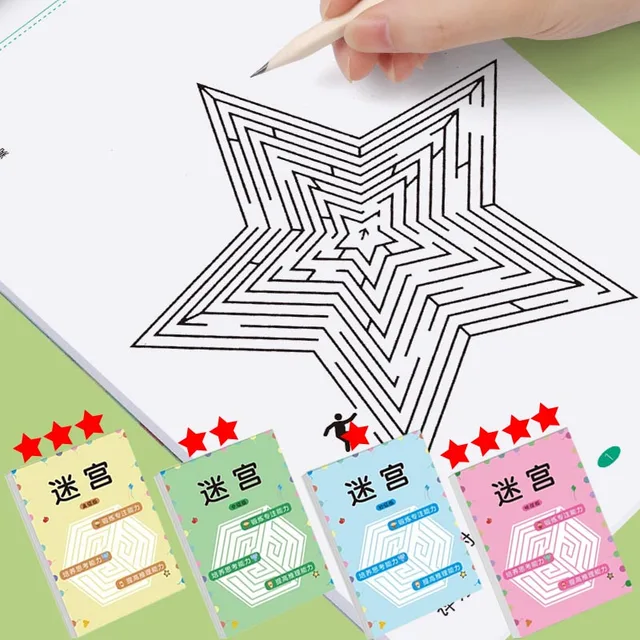 1/2P Children's Concentration Maze Training Book Student Thinking Development Attention Game Puzzle Intelligence Development Toy 1