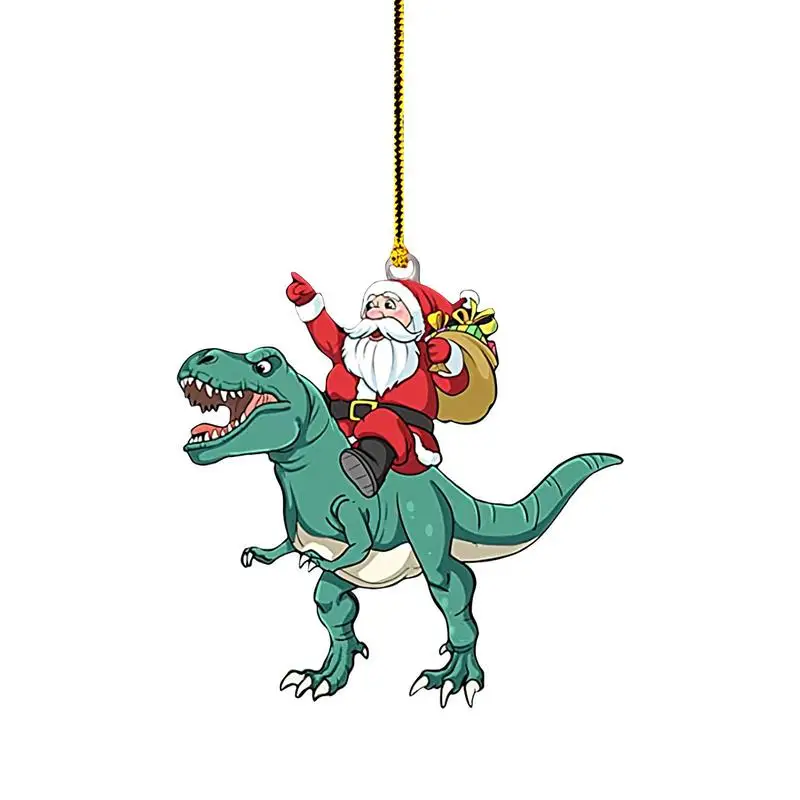 

2023 рождественское искусственное акриловое украшение для рождественской елки, подвесные украшения в виде динозавра, домашнее рождественское украшение