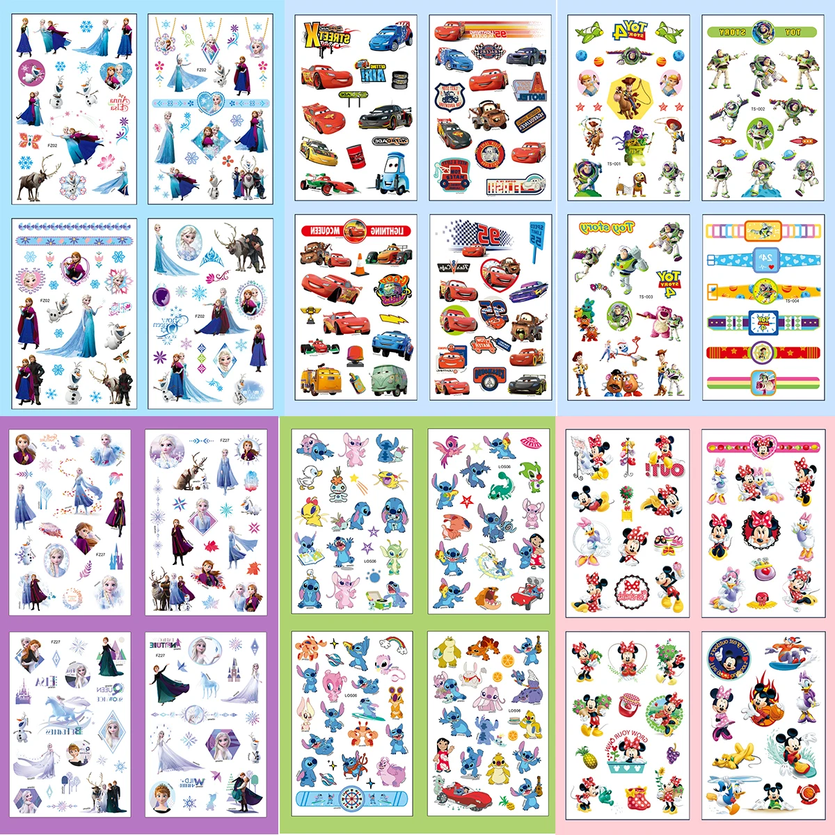 4Pcs/set Disney Avengers Tattoo Stickers Waterproof Original Princess Sofia Sticker Birthday Party Supplies Decoration Kids Gift 6