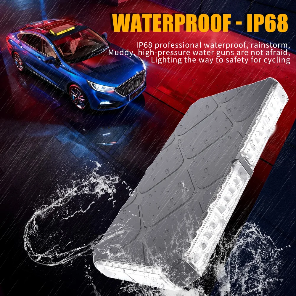 48LED Car Led Strobe Light Roof Top Flash Emergency Warning Lights 12-24V 4 Side Auto Stroboscopes with Magnet for SUV Vehicle