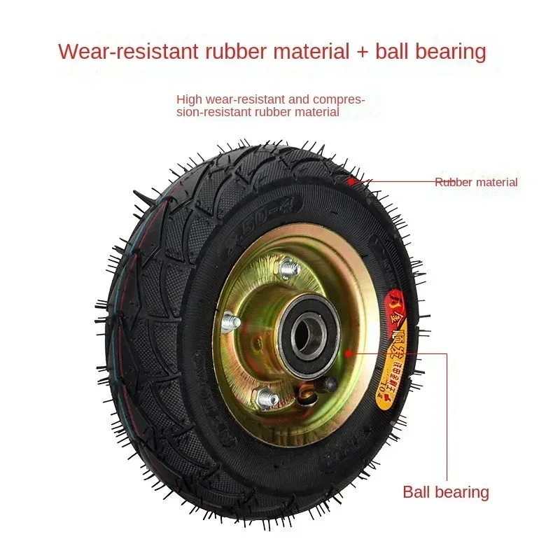Inflatable Universal Wheel 6-8-10 Inch Tire Rubber Caster Pulley Trolley Mute Heavy utility wagon wheels