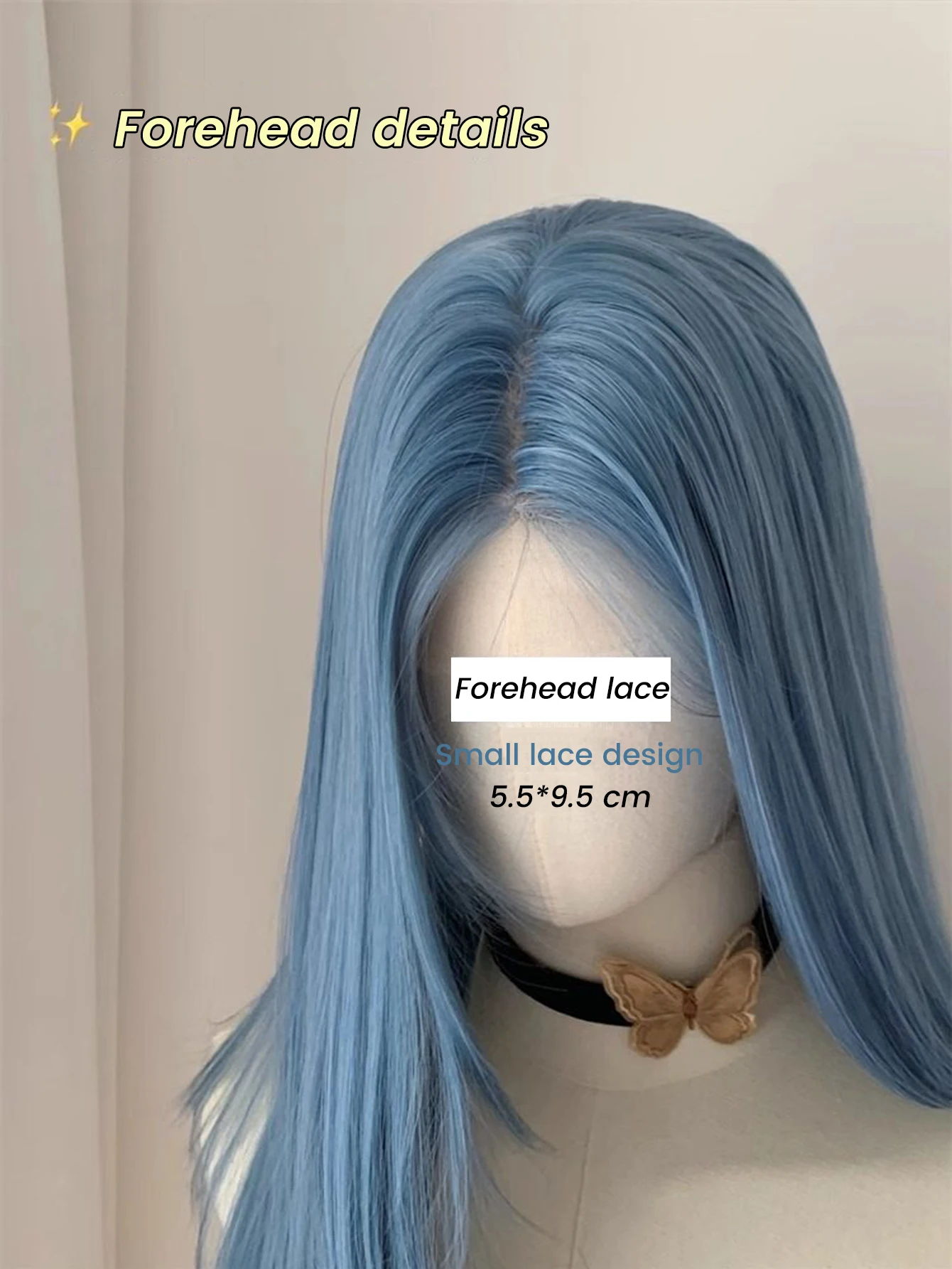 Synthetic Blue Long Straight Lace Front Wig for Women