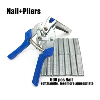 호그 링 플라이어 도구 및 M 클립 스테이플 치킨 메쉬 케이지 와이어 펜싱 케이지 클램프 가금류 용품, 600 개