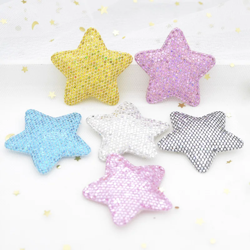 12 Stück Glitzer-Pailletten-Pads, bunte Stern-Applikationen für DIY-Kleidung, Ornamente, Kopfbedeckungen, Haarspangen und Accessoires