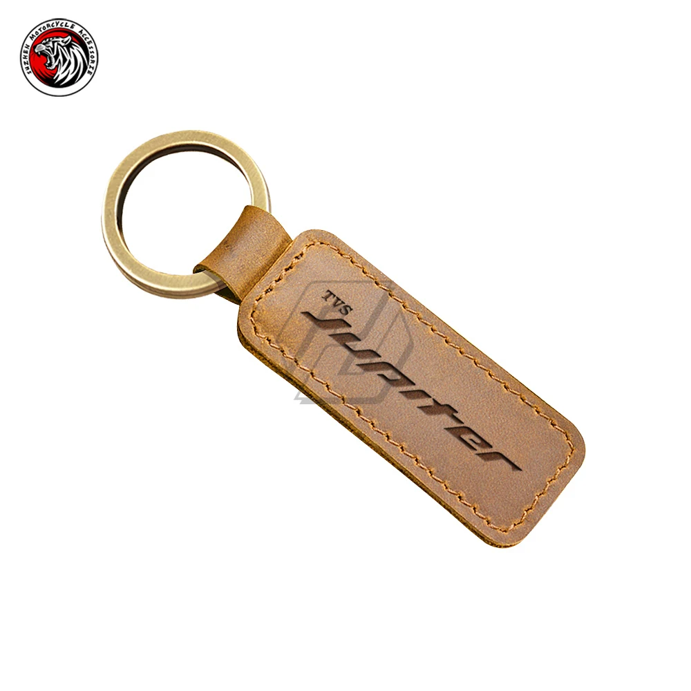 Motorcycle Keychain Motocross Cowhide Key Ring Fits For Tvs Jupiter Scooter