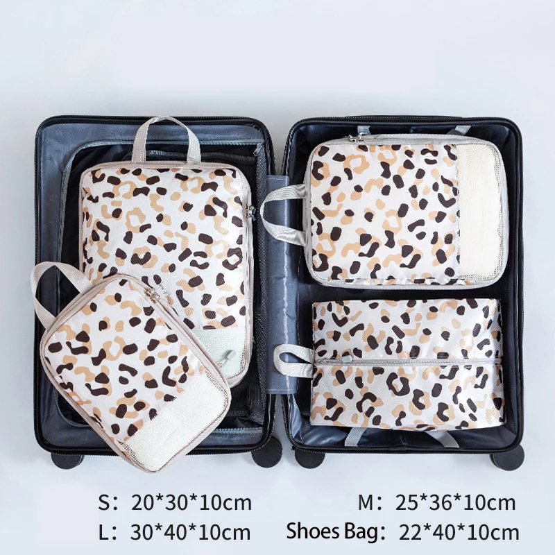 Travel Compression Packing Cubes 4Pcs Luggage Packing Bag Set Compressible & Expandable Storage Bag Essential Travel Accessories