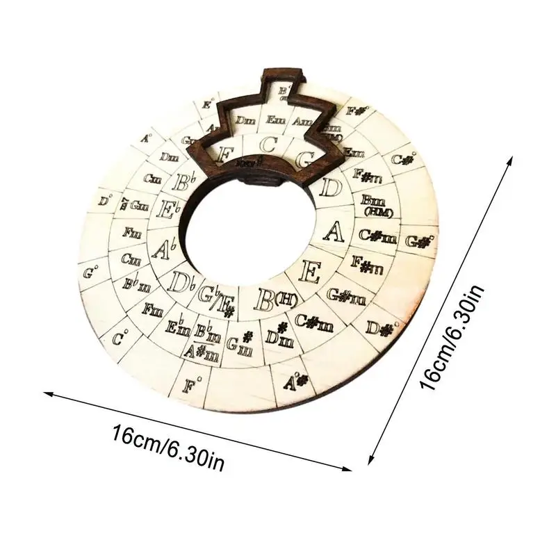 Circle Fifths Wheel Wood Chord Tools Expand Playing Ability Song Writing Music Exploration
