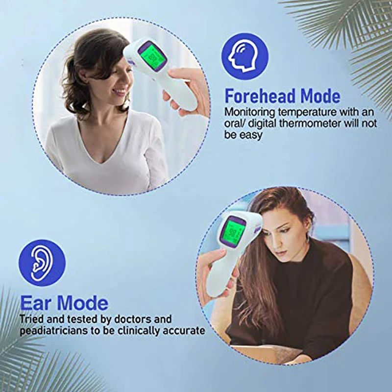 Forehead Thermometer Front Digital Non-contact Laser Body Temperature Gun Ear Medical Household Infrared Fever