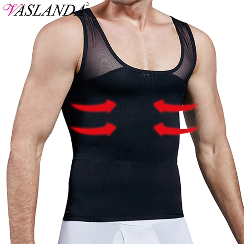 Men Chest Compression Shirt Slimming Body Shaper Posture Vest Tummy Control Shapewear Abdomen Undershirt Underwear Girdle Corset