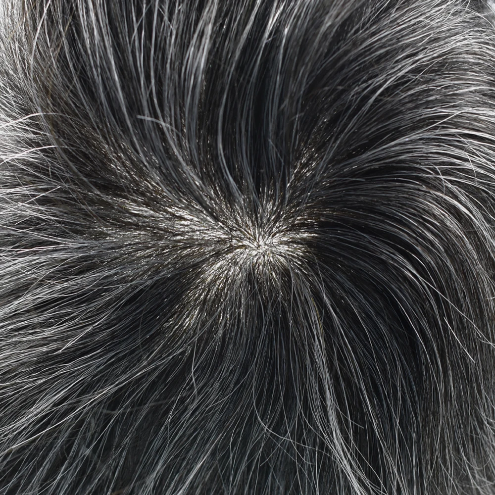 Human Hair Toupee Male Hair Prosthesis Mens Full Poly Skin 0.10mm Injection Pu Human Hair System for Hair Loss Solution