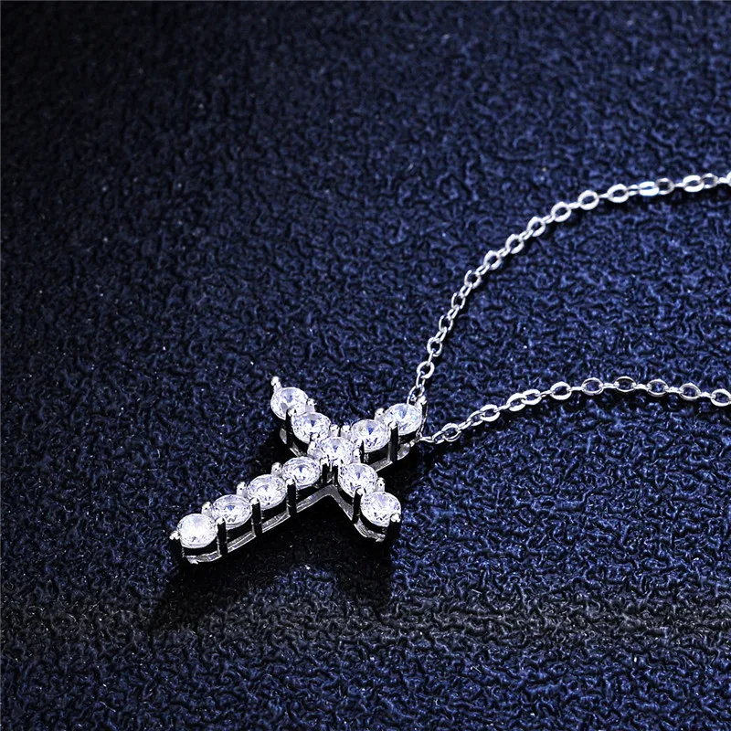 Pass Diamond Test D Color 1.1CT Moissanite Cross Necklace 18K Gold Plated 925 Sterling Silver GRA Jewelry for Men and Women 3