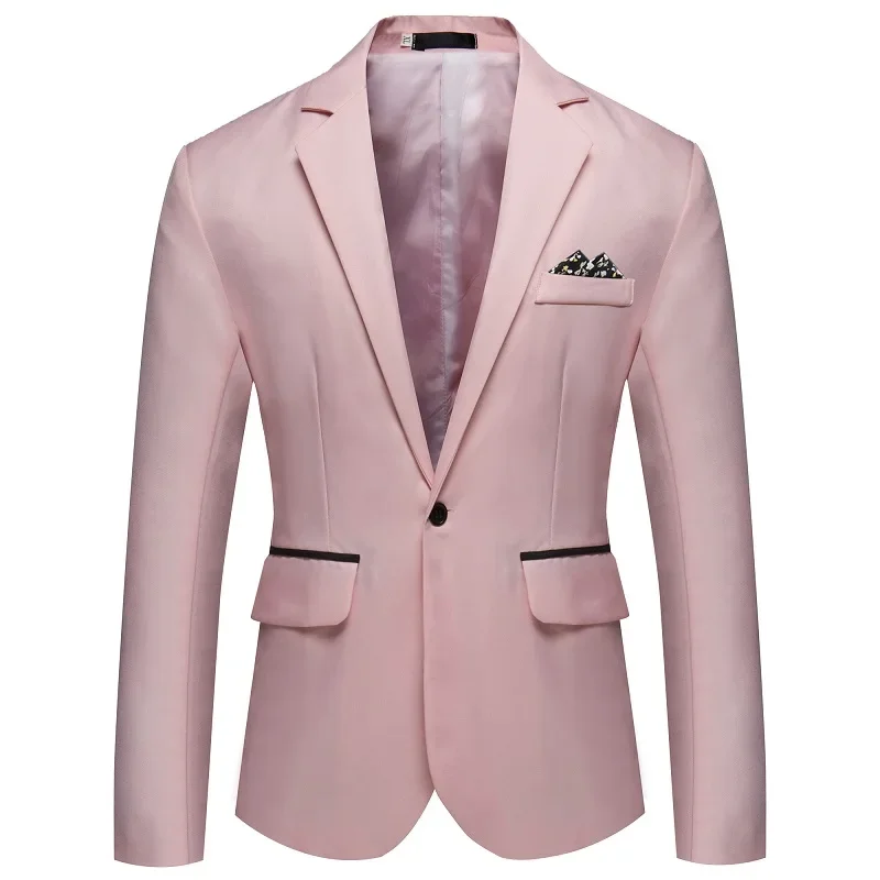 8 Colors ! Men's Suit Business Casual No Iron Single Row Single Button Split Collar Wedding Party Coat Slim Fit Office Blazer