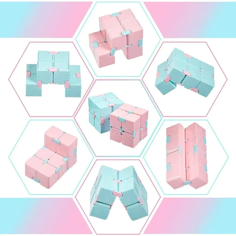 매직 퍼즐 큐브 성인용 스트레스 해소 장난감 무한 플립 재미있는 큐브 어린이 특수 필요 어린이를 위한 감각 장난감 크리스마스 선물