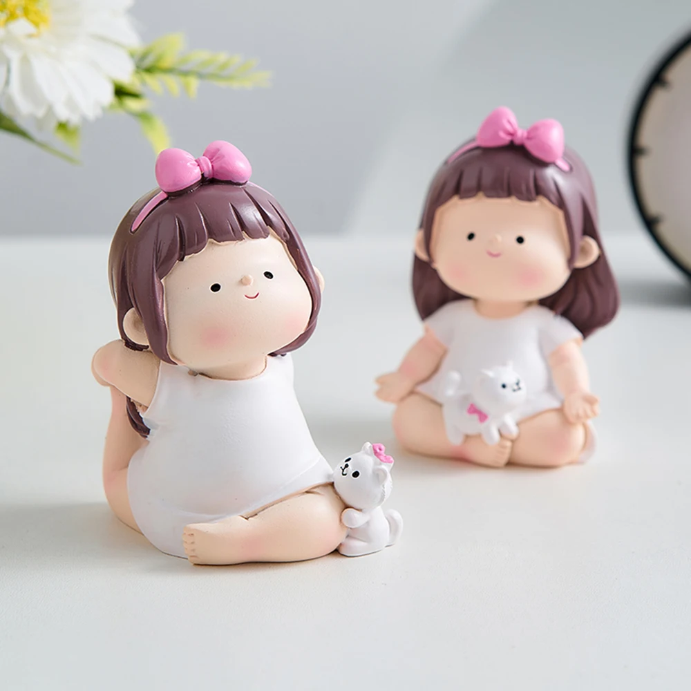 Modern Creative Yoga Little Girl Ornaments Home Table Decor Room Decoration Desk Decor Lovely Accessories Girl Birthday Gifts