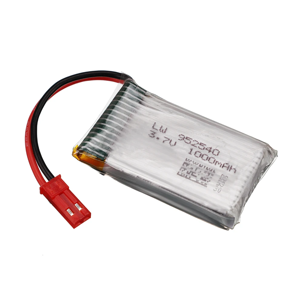 Lot de 2 batteries drone rechargeables 7.4V posées sur fond blanc, prêtes à l'emploi