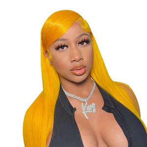 13x4 13x6 прозрачный желтый кружевной передний парик парики из человеческих волос Прямые 613 цветные 13x4x1 T Часть Кружевной передний парик для черных женщин