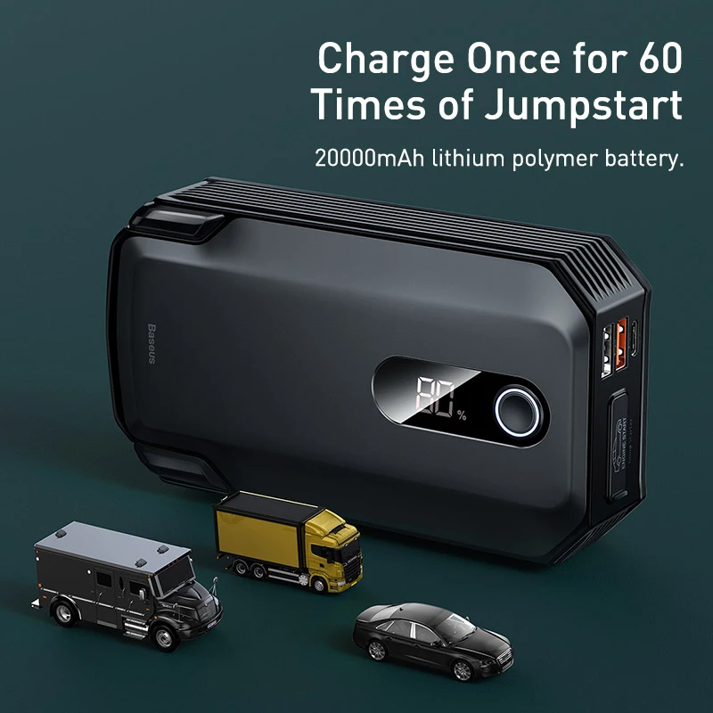 차량 점프 스타터 20000mAh 2000A 파워 뱅크 10000mAh 1000A 휴대용 차량 배터리 부스터 12V 자동차 외부 배터리 충전기