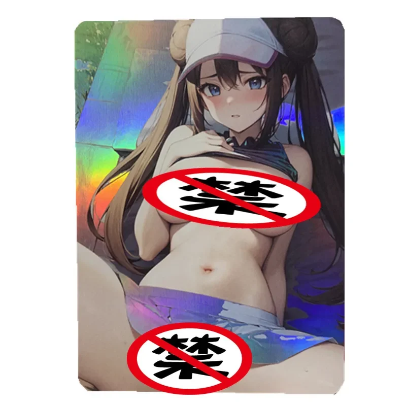6pcs/set Anime Pok&eacute;mon Mary Acg Female Trainer DIY Kawaii Heroine Sexy Nude Card Classic Game Toy Gift Collection Card