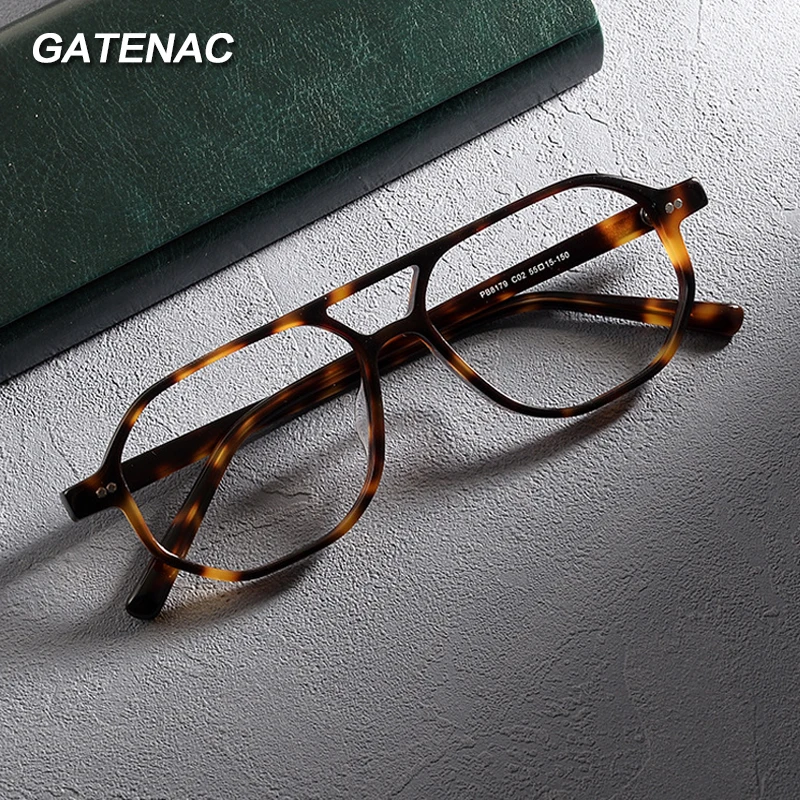 

Vintage Acetate Glasses Frame Men Pilot Designer Myopia Prescription Eyeglasses Women 2024 New Retro Luxury Brand Eyewear