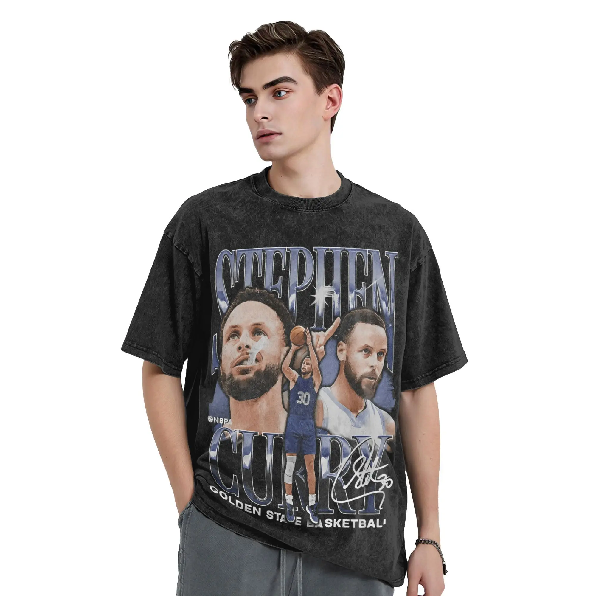 Men Women's T Shirt Stephen Curry Washed T-Shirts Harajuku